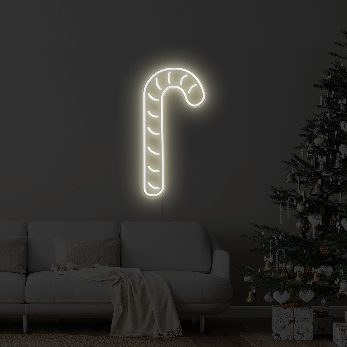 Christmas Candy Canes LED Neon Sign