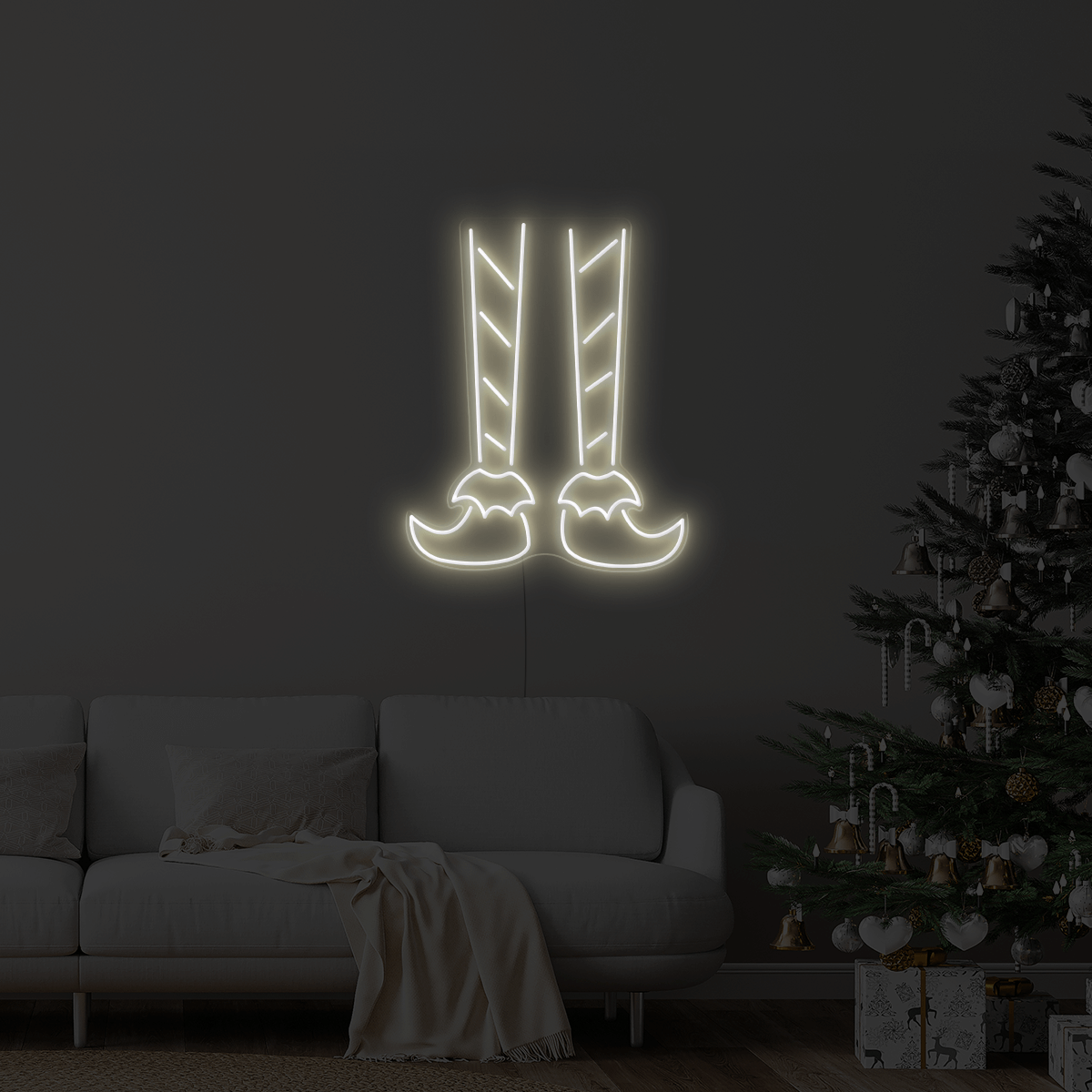Christmas Elf Feet LED Neon Sign