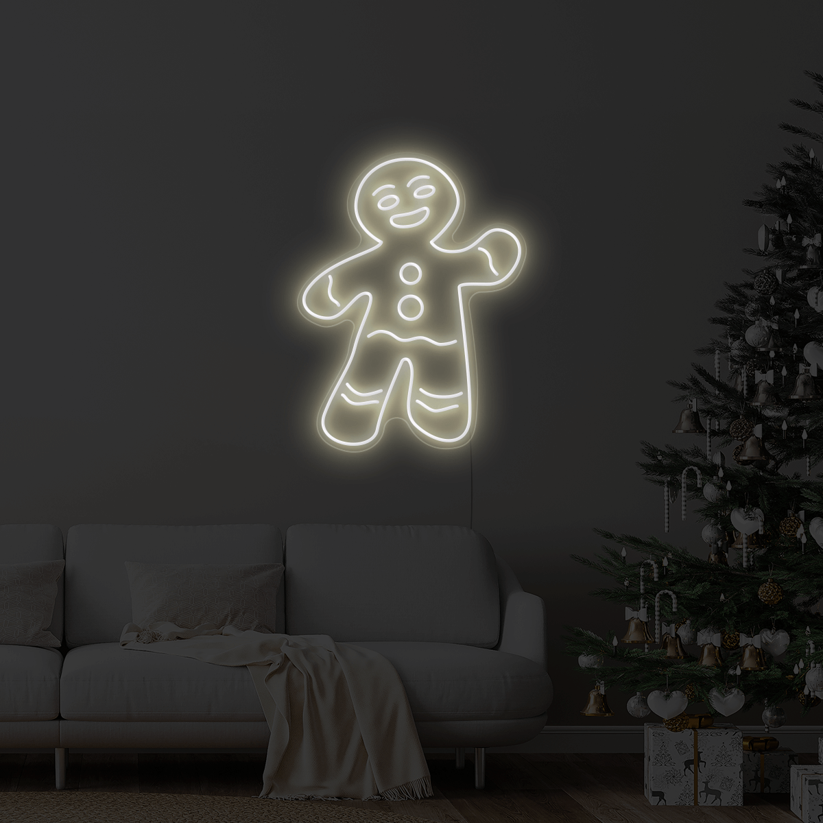Christmas Gingerbread Man LED Neon Sign