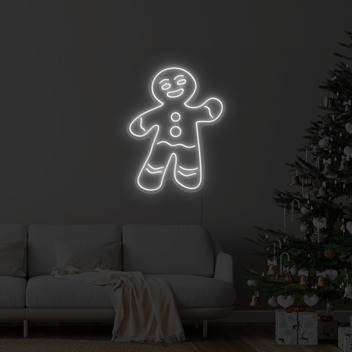 Christmas Gingerbread Man LED Neon Sign