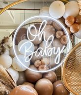 Oh Baby Circular Neon Sign