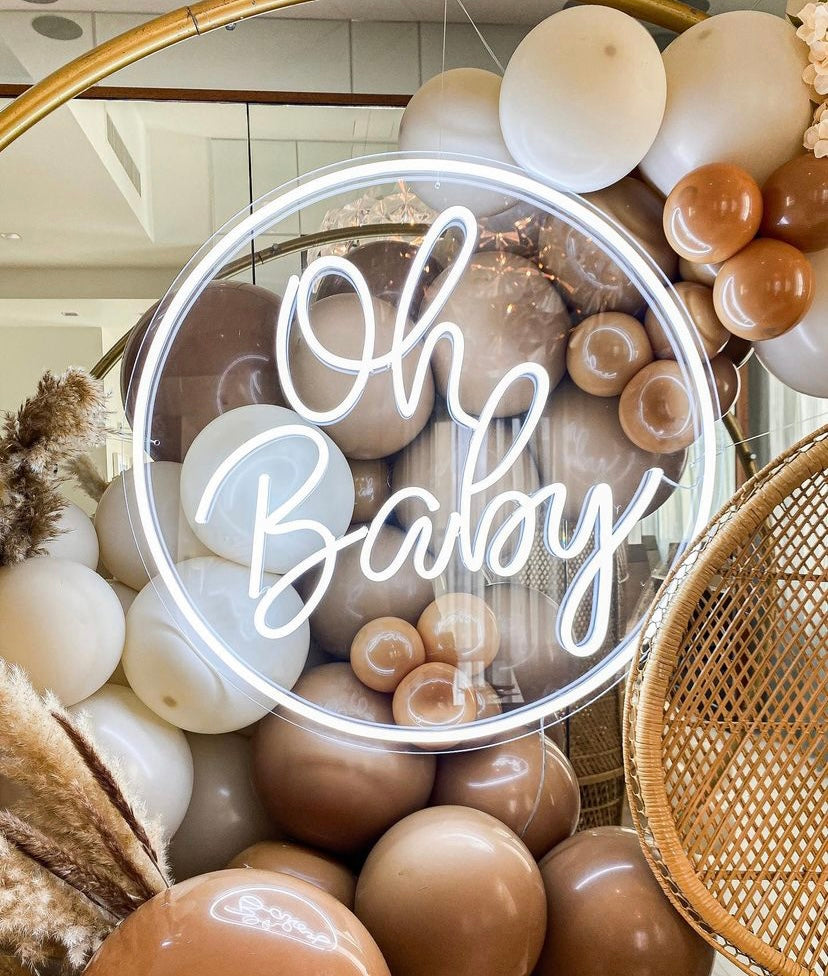 Oh Baby Circular Neon Sign