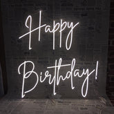 Happy Birthday Neon Double Line