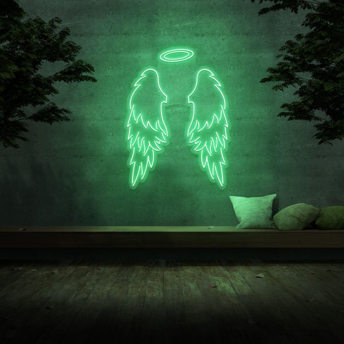 Large Angel Wings & Halo Neon Sign