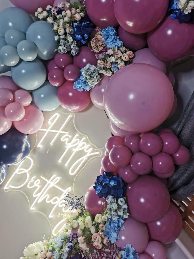 Happy Birthday Neon Double Line