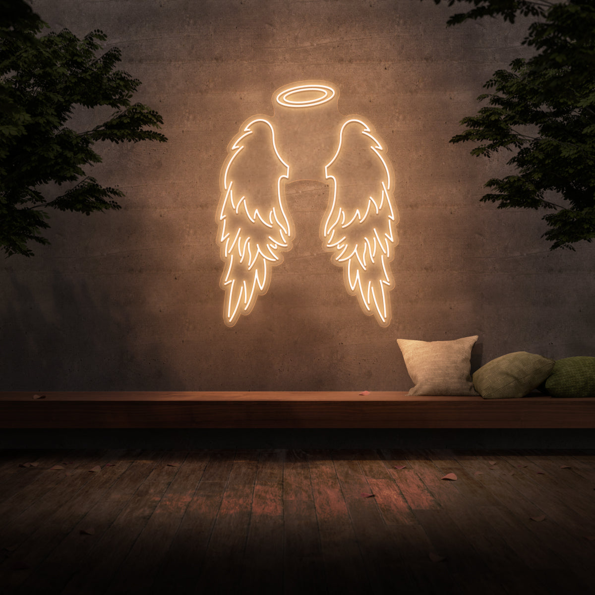 Large Angel Wings & Halo Neon Sign