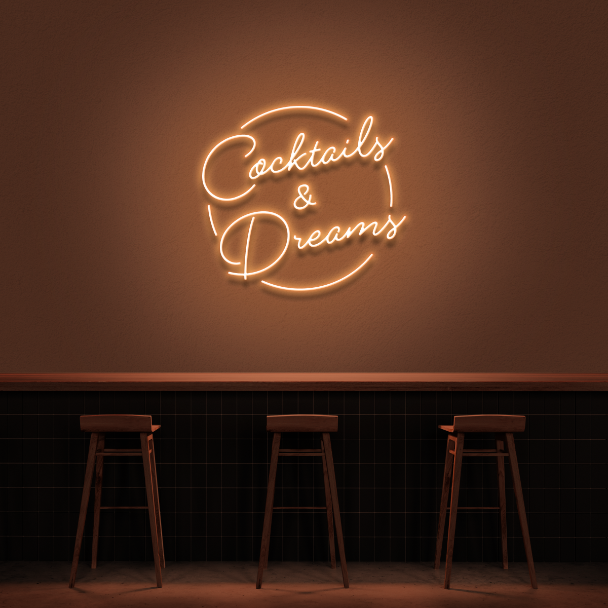 'Cocktails & Dreams' Neon Sign (Style 2)