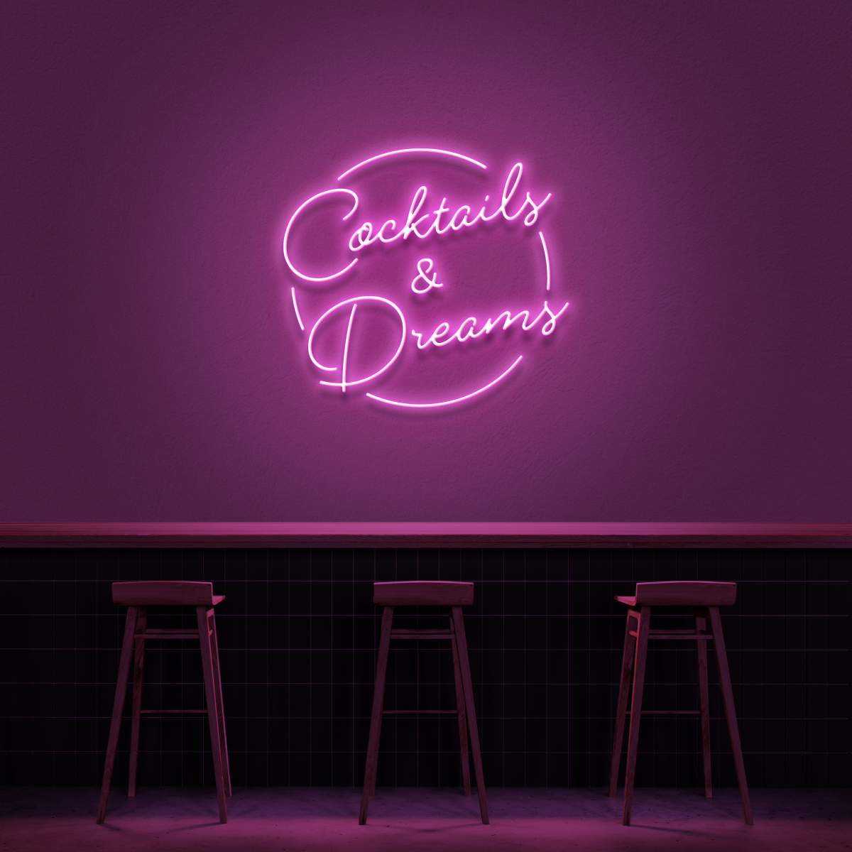 'Cocktails & Dreams' Neon Sign (Style 2)