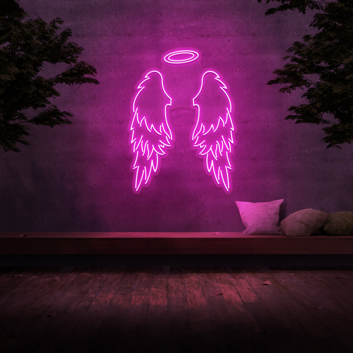 Large Angel Wings & Halo Neon Sign