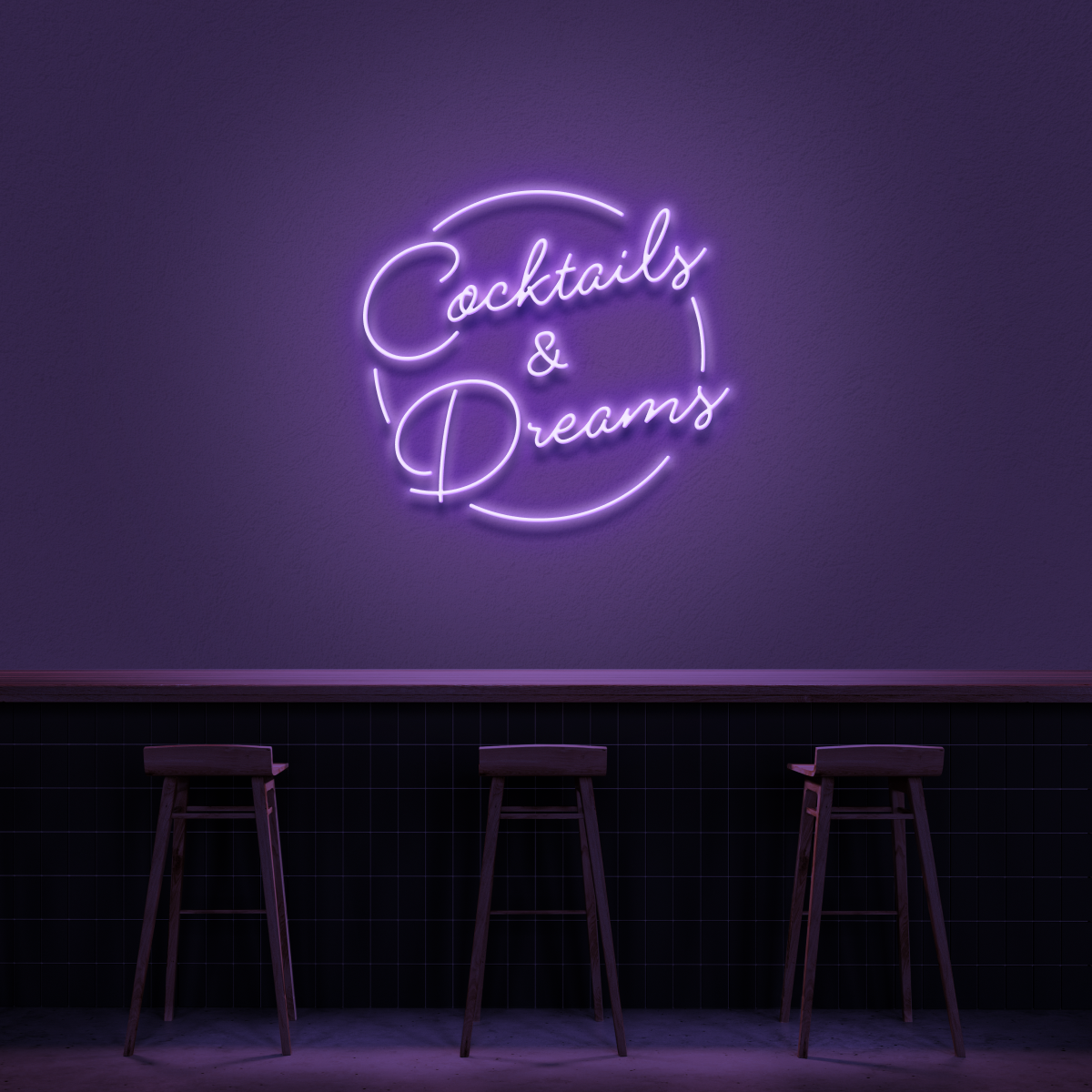 'Cocktails & Dreams' Neon Sign (Style 2)