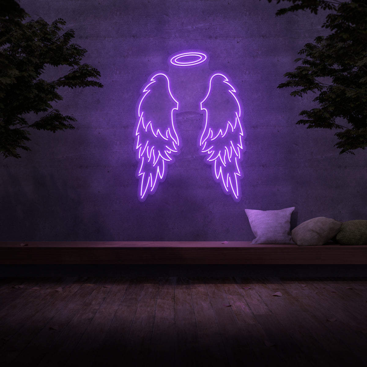 Large Angel Wings & Halo Neon Sign