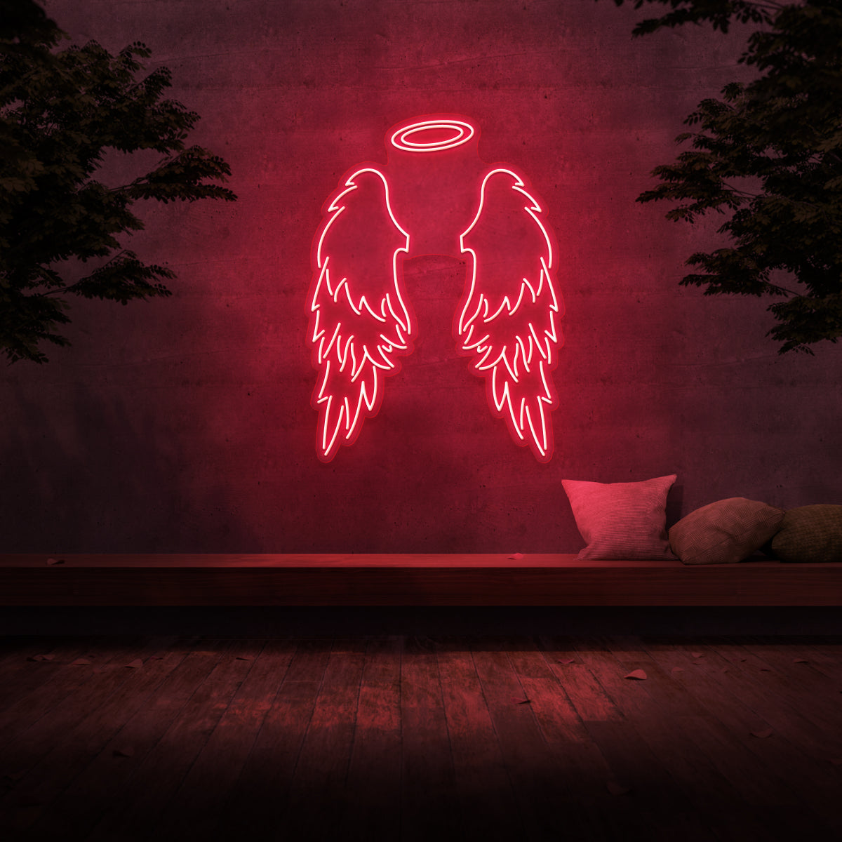 Large Angel Wings & Halo Neon Sign
