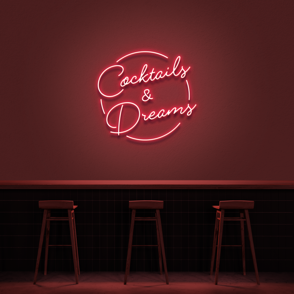 'Cocktails & Dreams' Neon Sign (Style 2)