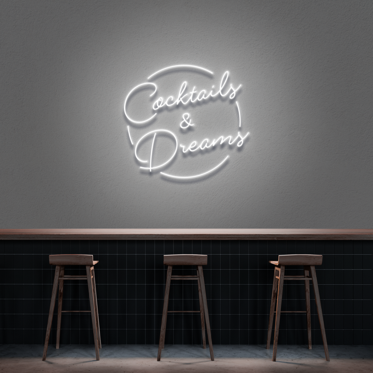'Cocktails & Dreams' Neon Sign (Style 2)