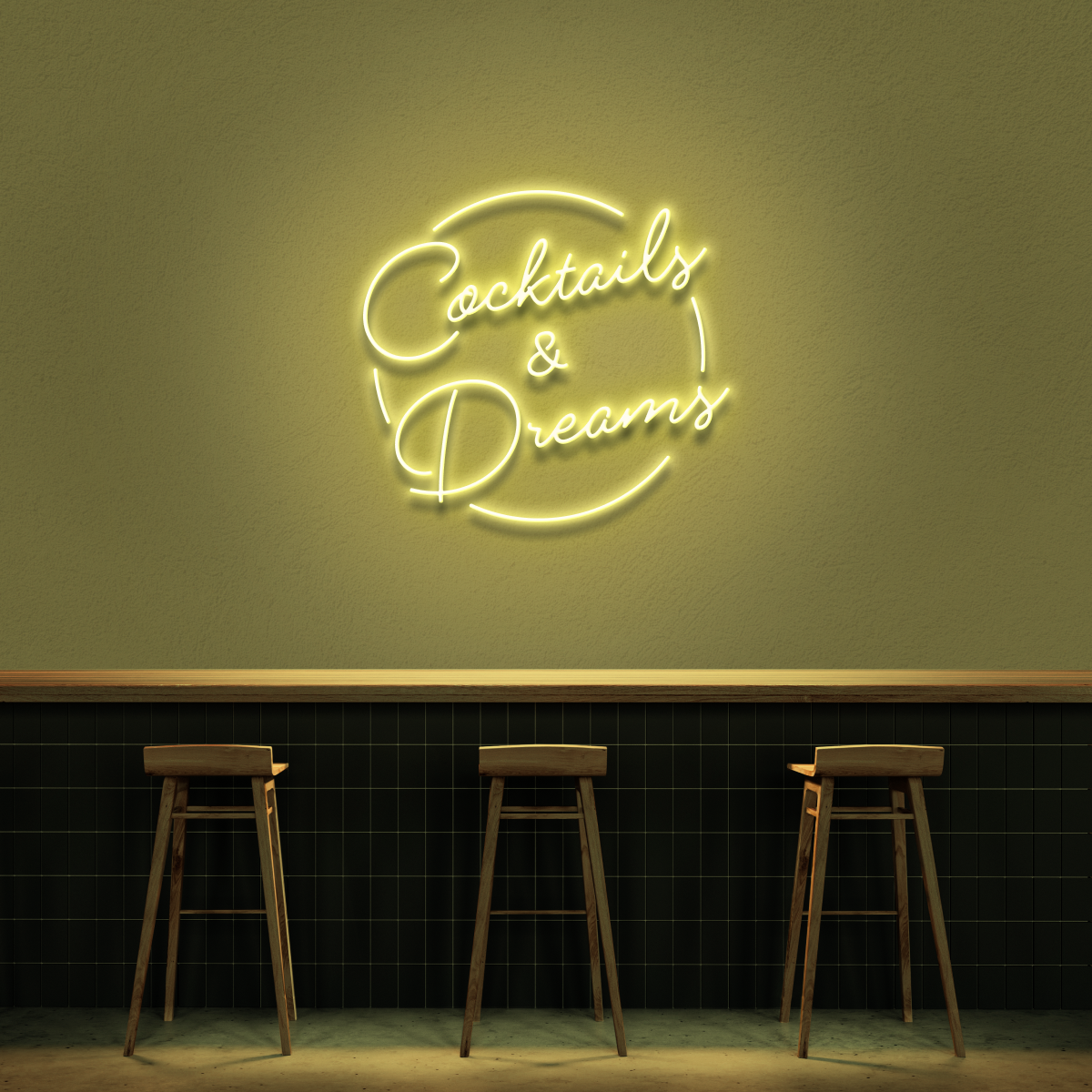 'Cocktails & Dreams' Neon Sign (Style 2)