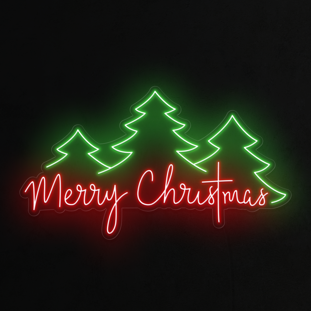 Christmas Wishes & Tree  Neon Sign