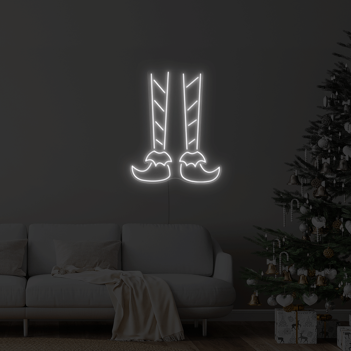Christmas Elf Feet LED Neon Sign