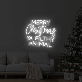 Merry Christmas Ya Filthy Animal LED Neon Sign