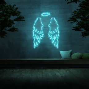 Large Angel Wings & Halo Neon Sign