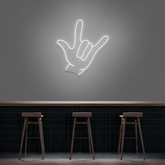 Rock On Hand Neon Sign